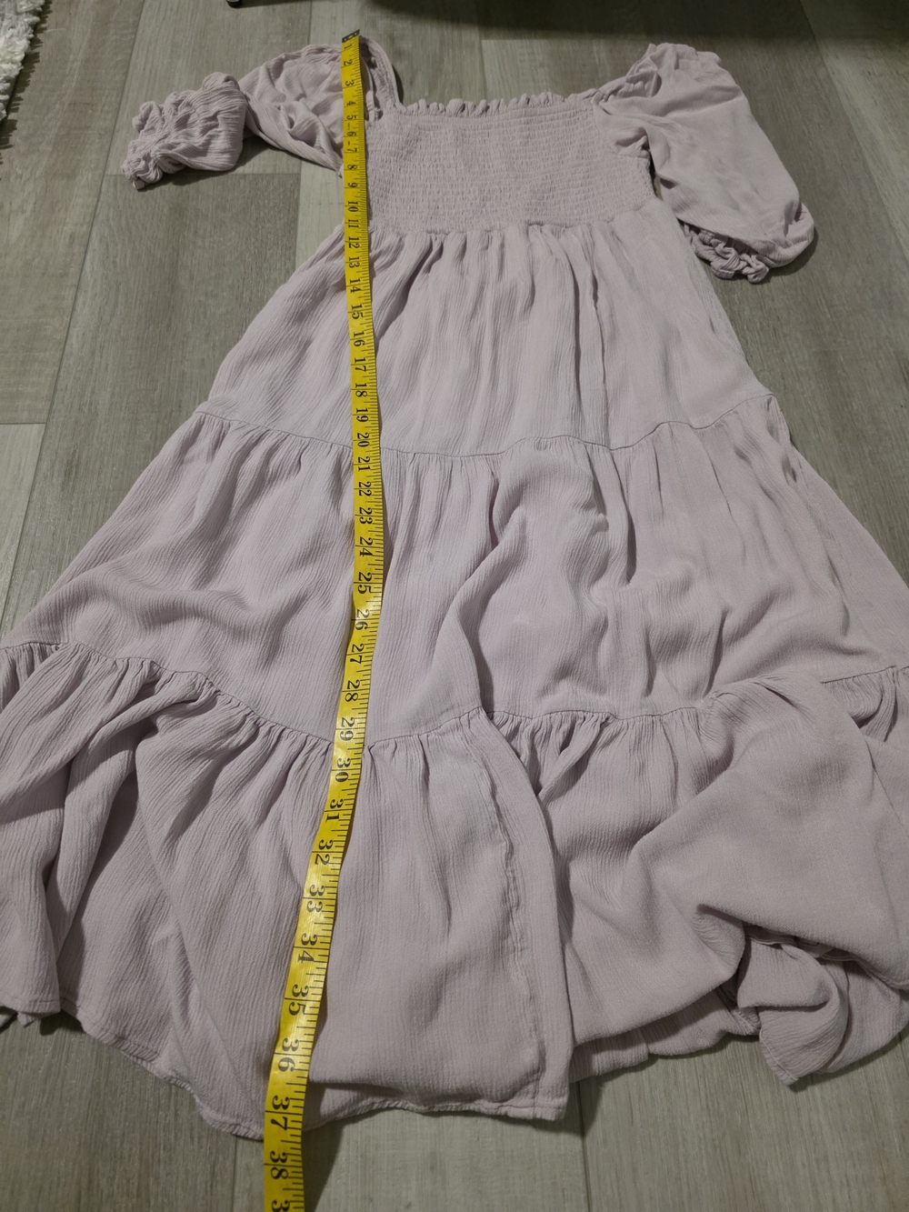Oak + Fort Smocked Tiered Midi Dress – Blush Pink – Size S - Picture 10 of 12